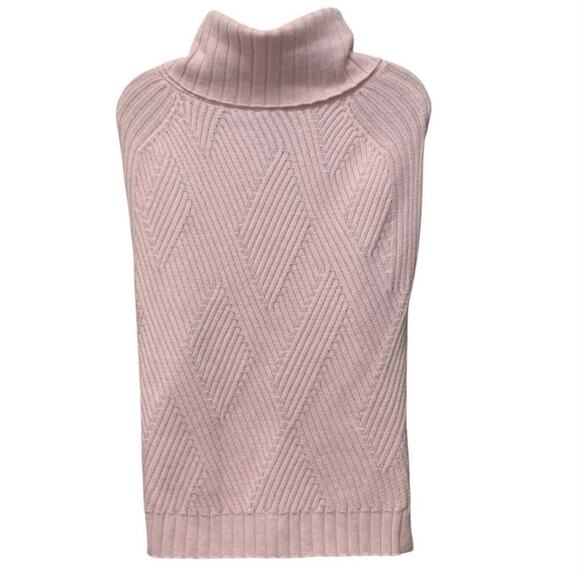 Marble Scotland Powder Pink Sleeveless Turtleneck Poncho Sweater Vest XS Soft - Picture 2 of 8